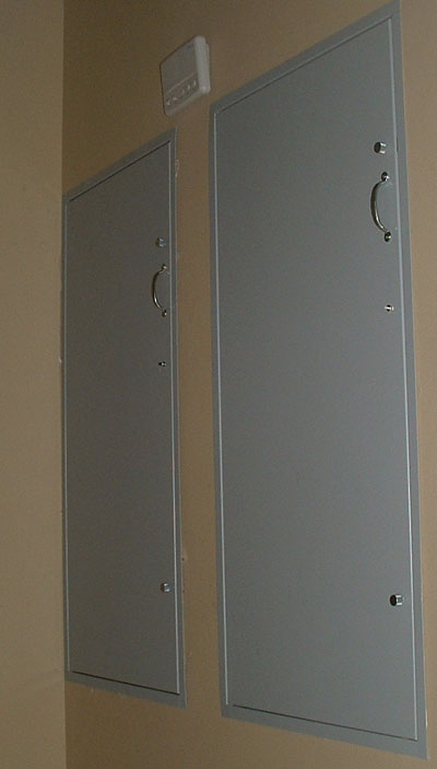 Picture of an installed Double Dumbwaiter